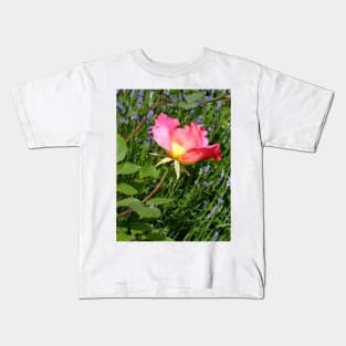 Pink Rose and Lavender Kids T-Shirt